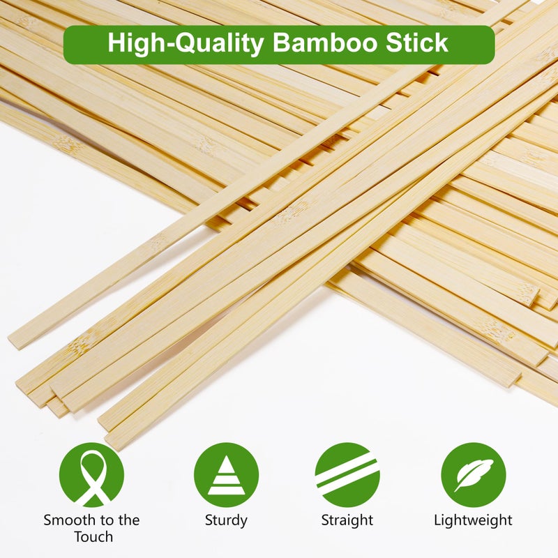 Pllieay 100 Pieces Bamboo Sticks for Craft, Wood Strips Wooden Extra Long Sticks for Crafting (15.75 Inches Length Ã— 0.35 Inches Width) - Image 3
